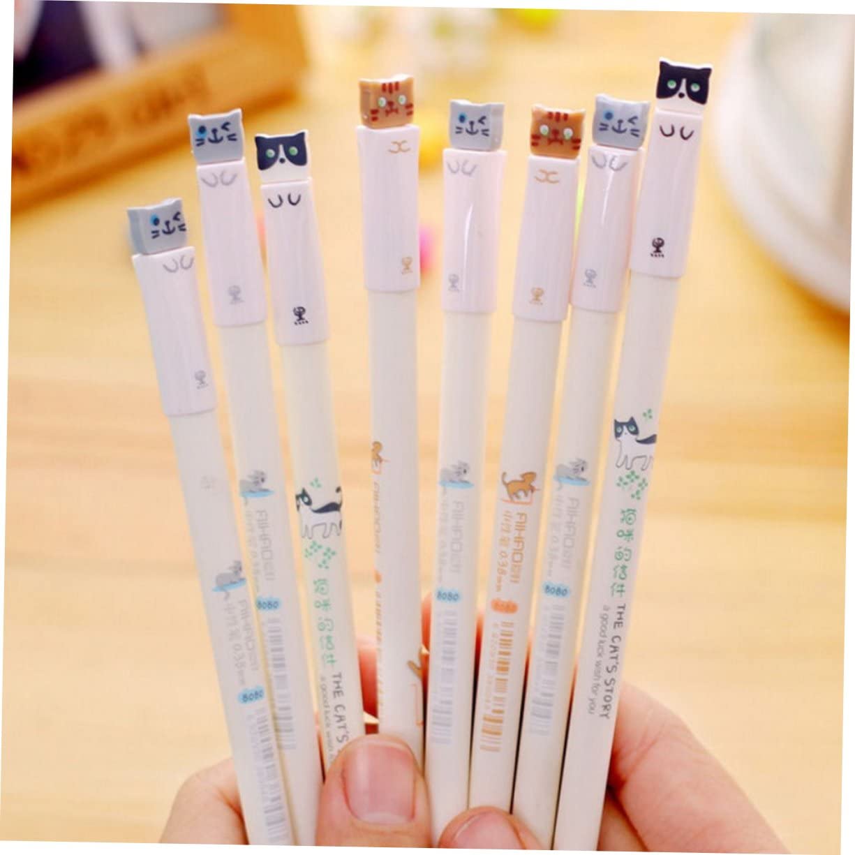 Ciieeo 3 Set Di Penne Gel A Forma Di Gatto Punta Extra Fine Da 0 38 Mm Inchiostro Nero Kit Di Scrittura Per Studenti 12 Pezzi*3