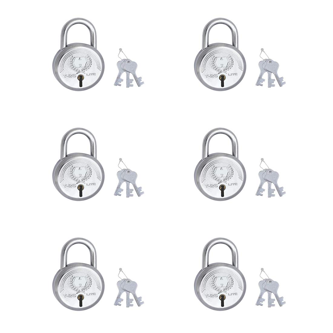 Harrison T-26 LITE/BCP-0532_PK 2 Steel 5 Levers Padlock with 3 Keys (Pack of 2), Silver — Amazon image 10