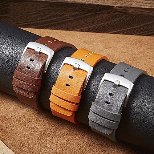 Sangle de montre à dégagement rapide en cuir gris confortable - 7