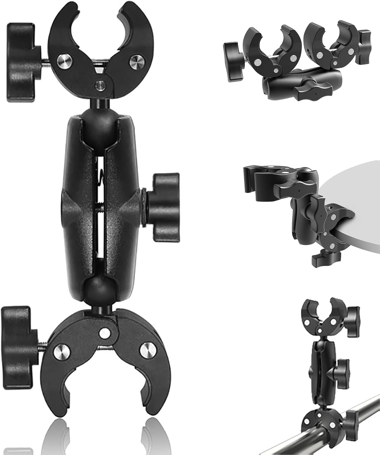 SHOPEE Double Clamp Camera Clamp Mount, Super Clamp with 360° Swivel Ball Double Ball Head for Pole Traverse Camera Light Reflector Light Tripod Umbrella Handlebar Motorcycle Bicycle-picture-13