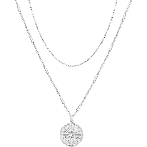PAVOI 14K Gold Plated Layering Necklaces | Stylish Minimalist Design Pendant Necklaces | Bar, Lotus, Disc, Dog Tag, Horizontal Bar Pendants for Women
