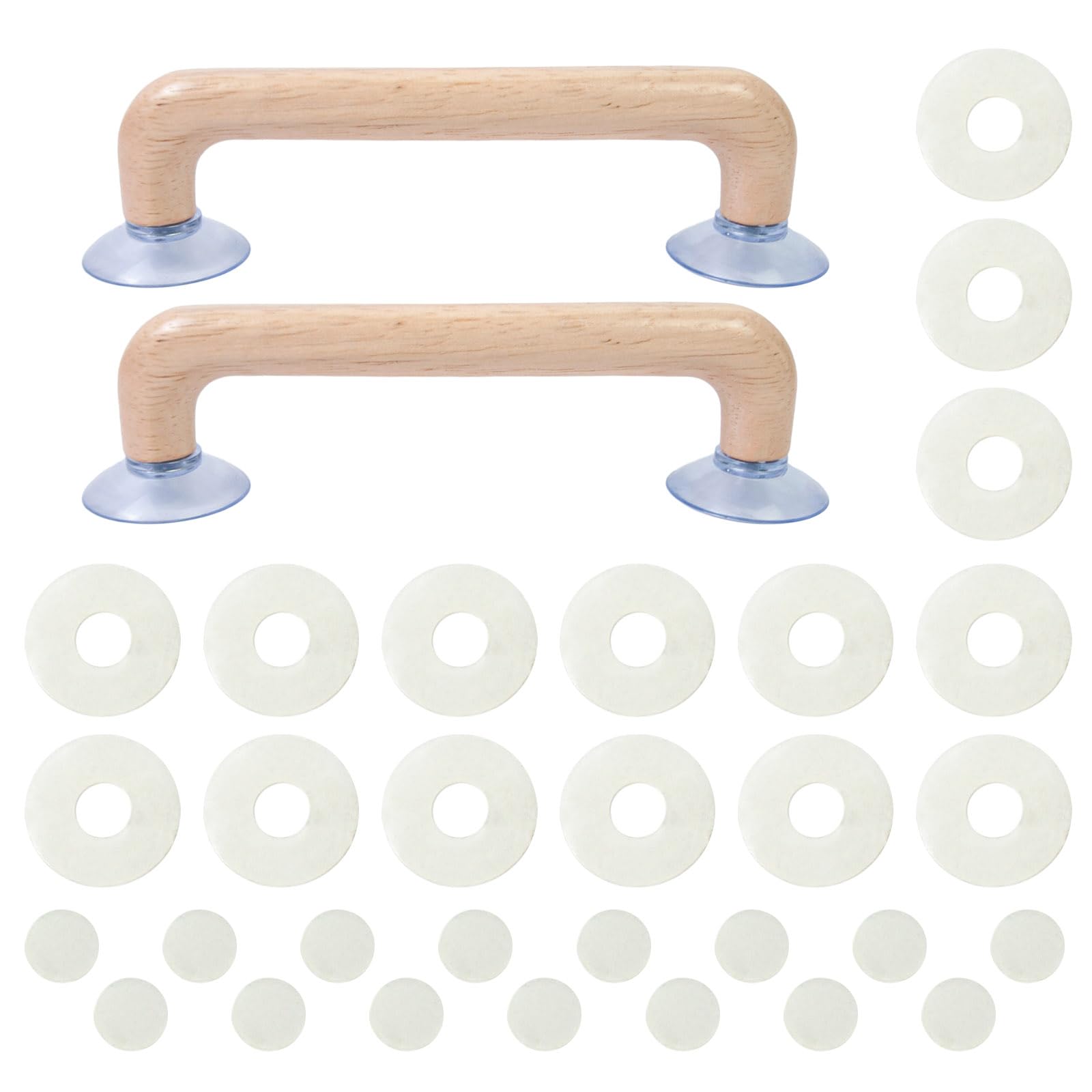 Sewing Ruler Wood Handle with Suction Cups Ergonomic Grip Quilting Ruler Holder Handle for Quilting Measurement Fabric Cutter
