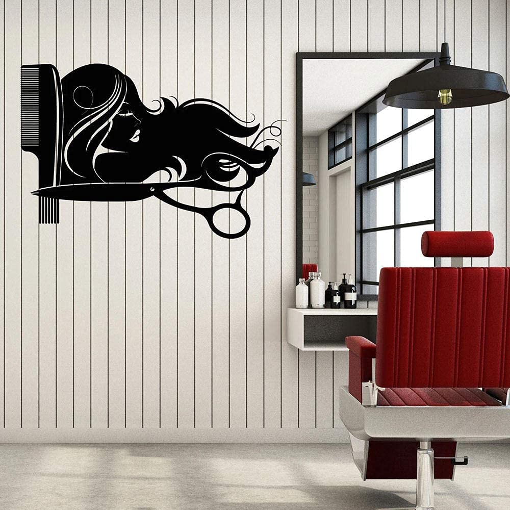 Affiche Rétro De Salon De Coiffure Avec Ciseaux Et Rasoir | Vecteur Premium