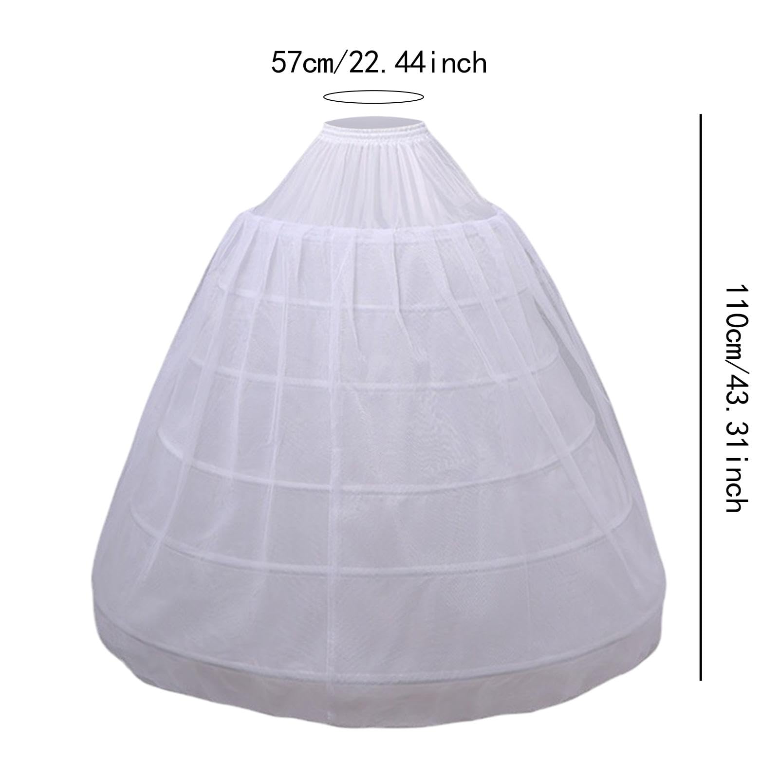 Jojomis Crinoline Punto Bianco per Vestiti | Tessuto resistente, struttura a cerchio, forma perfetta