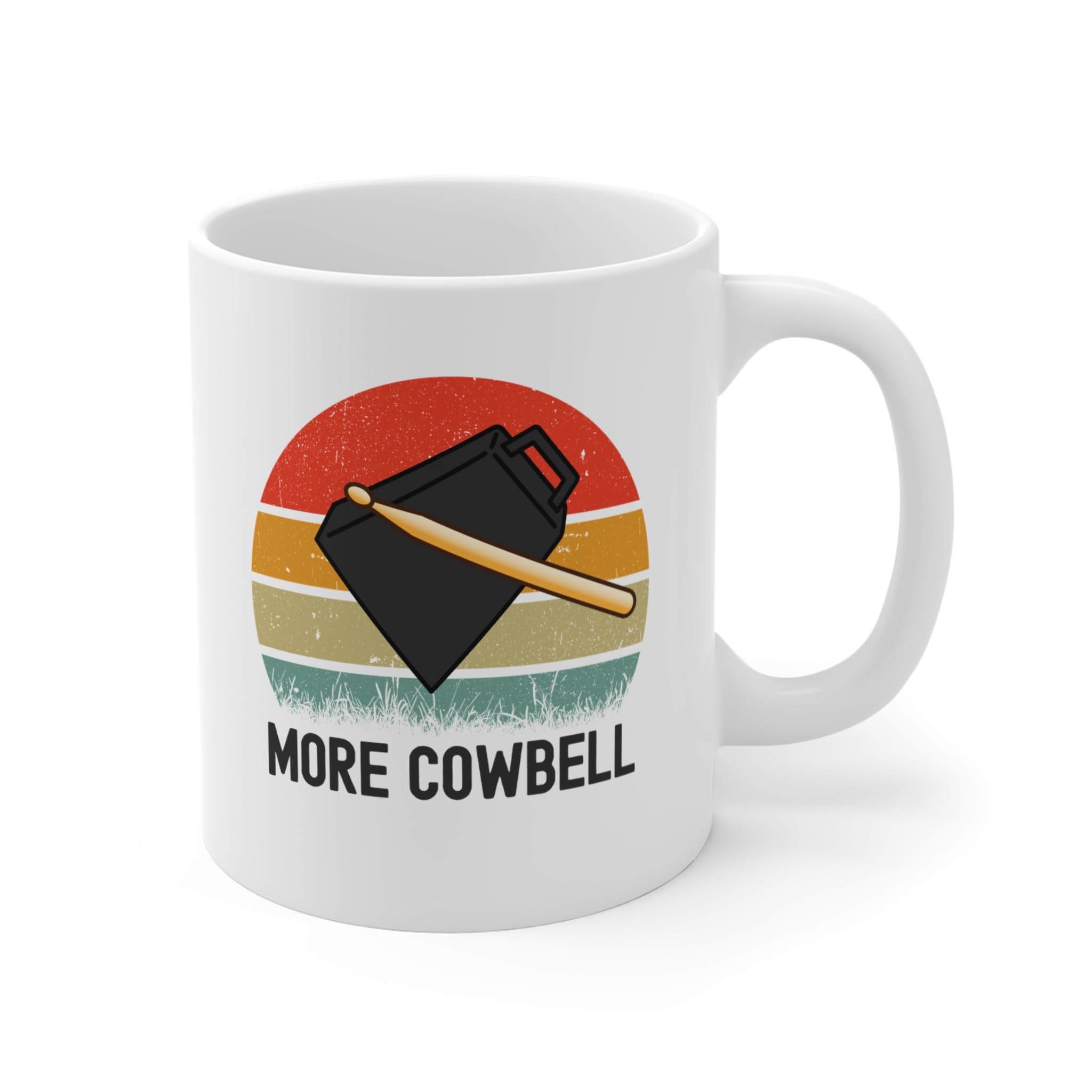 Perfect Printables Funny More Cowbell Mug Gifts, Give Me More Cow Bell Movie Meme Musician Phrases Joke Saying Cup Presents