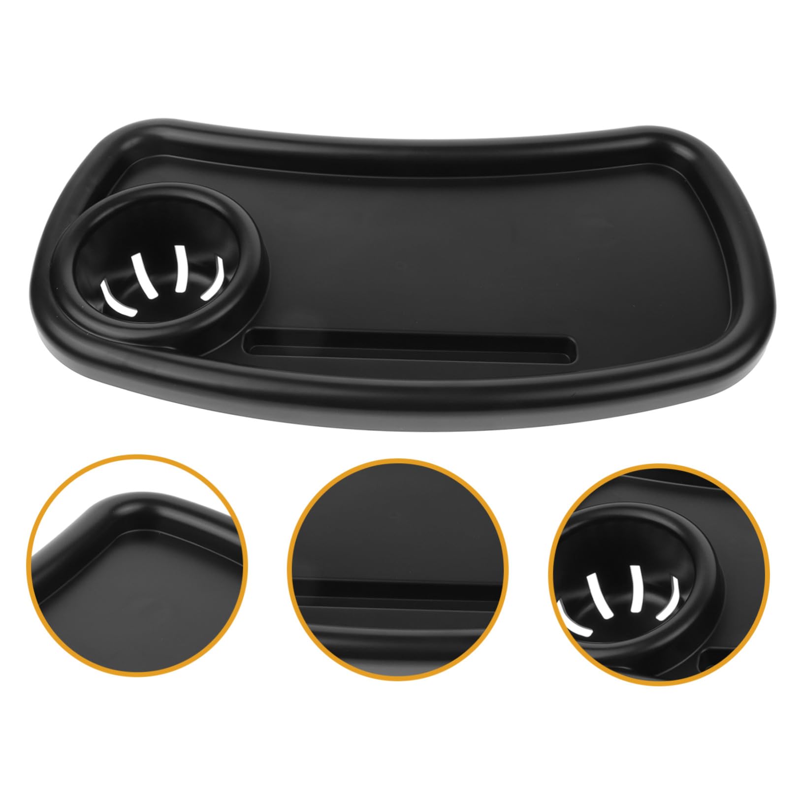 Plateau Amovible pour Poussette avec Porte-gobelet Accessoire Pratique Compatible Majoritairement Installation Facile et Design Épuré Noir