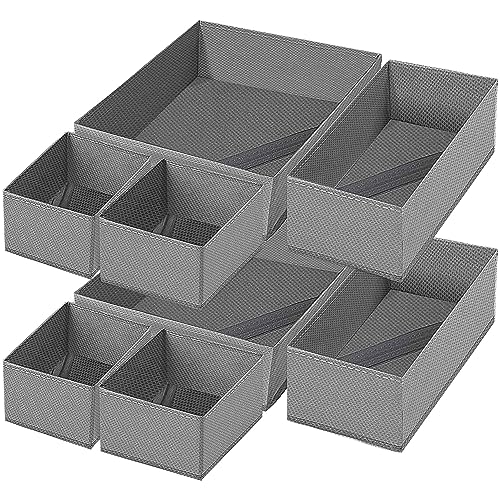 TOUYINGER 8 Pack Drawer Organiser Foldable Storage Box Wardrobe Draw Organizer Clothes Organiser Drawer Dividers Storage for Underwear, Baby Clothing, Bras, Socks, Ties, Scarves TOUYINGER 8 Pack Drawer Organiser Foldable Storage Box Wardrobe Draw Organizer Clothes Organiser Drawer Dividers Storage for Underwear, Baby Clothing, Bras, Socks, Ties, Scarves