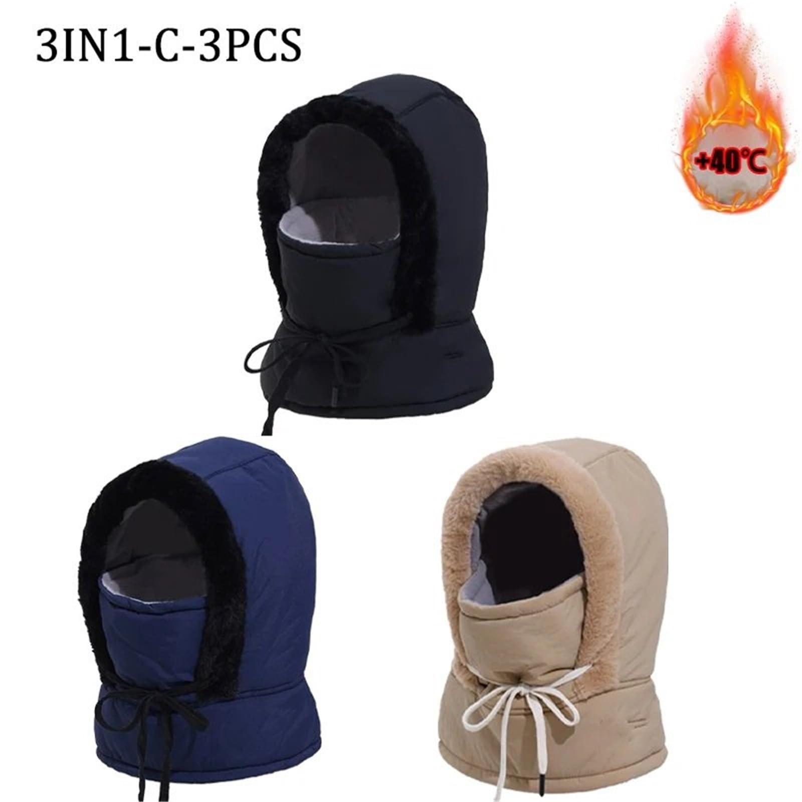 Sturmhauben Winddichtes Ski-Visier, Winter, atmungsaktiv, Thermo-Gesichtsmaske, Halswärmer, Schal, Helmhaube, Radfahren, Halswärmer sturmmaske(3IN1-C)