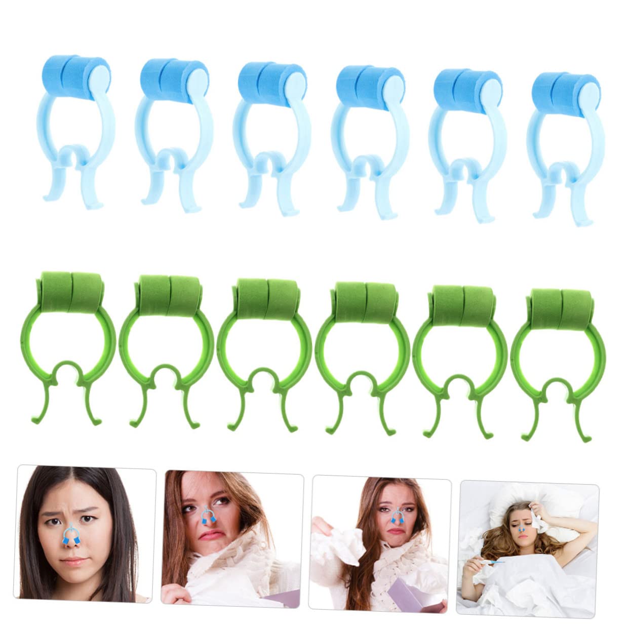 Baluue 12 Pack Nose Clip Stoppers for Nosebleeds Portable Nose Pincher Eva Pom Material for Home Travel