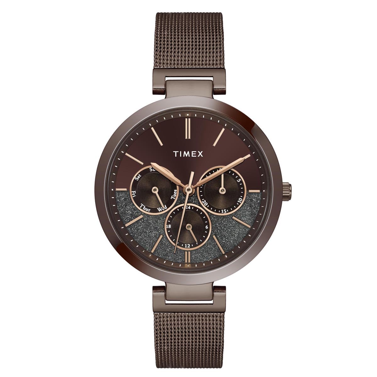 TIMEX Women Brown Round Dial Analog Watch - TWEL14507