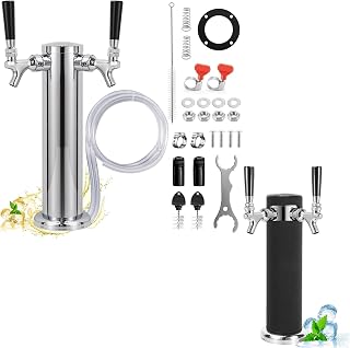 Torre de Kegerator de Doble Grifo, Torre de Grifo de Cerveza y Aislante para Enfriador de Torre de Cerveza, Funda elástica de Neopreno para Enfriador de Torre de Cerveza