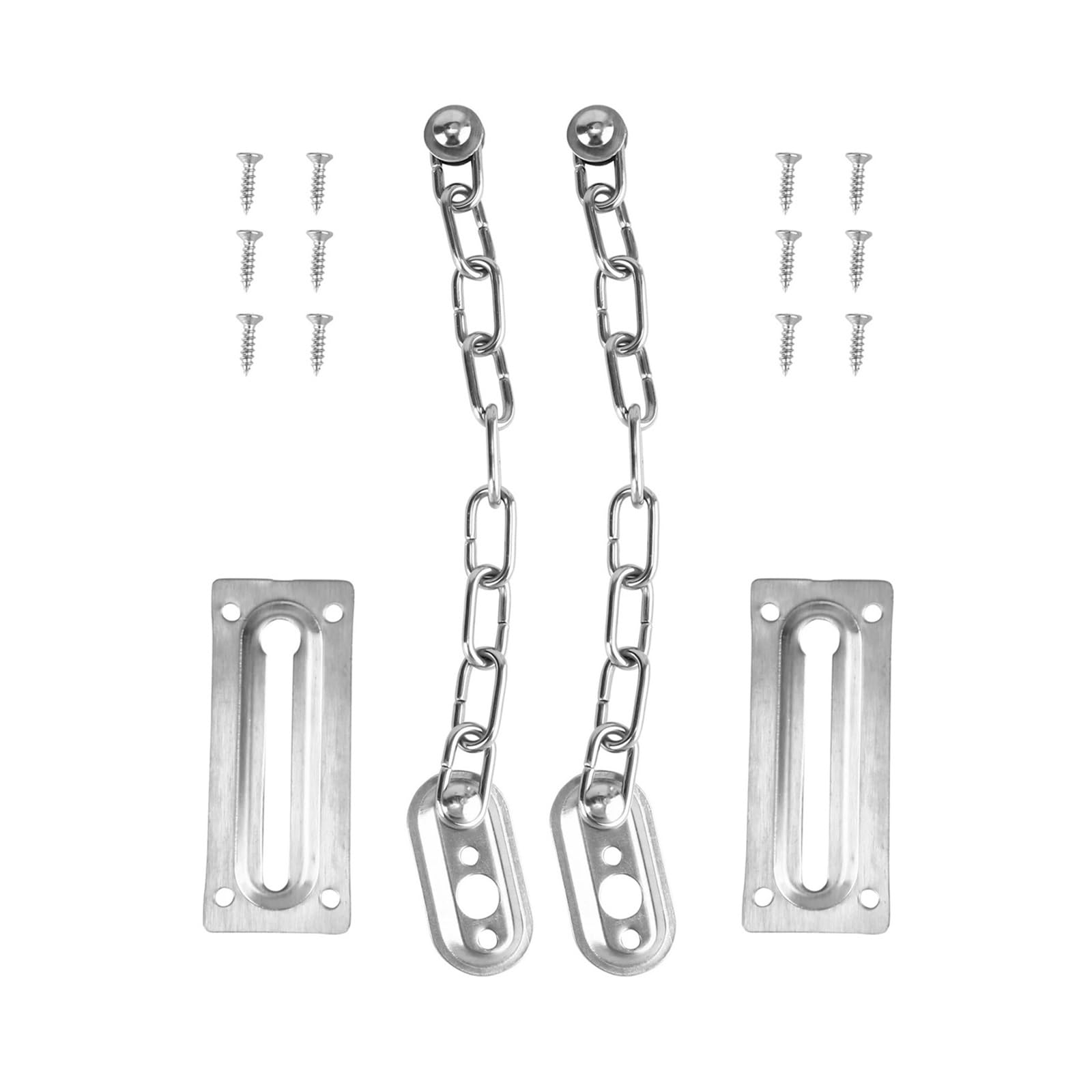 2Pcs Stainless Steel Door Chain Locks Heavy Duty Security Latch Lock for Home Safety Protection for Door