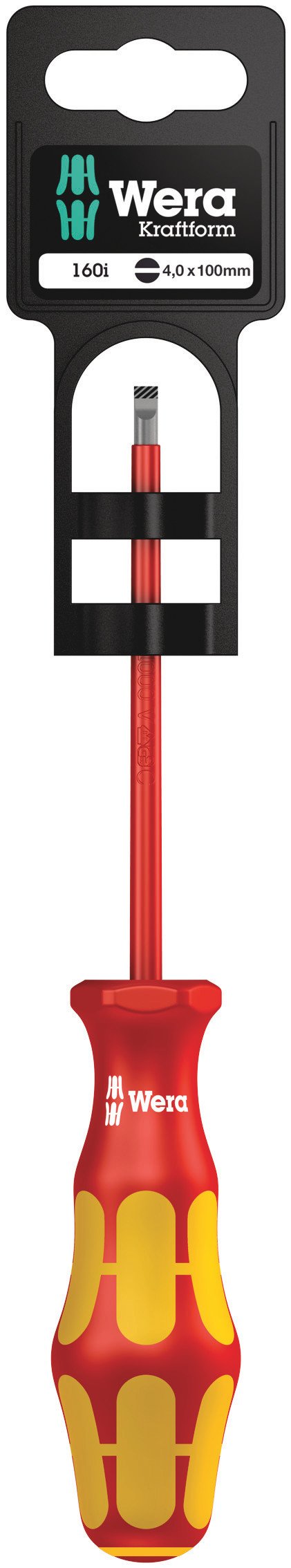 Wera Kraftform Plus 160I Vde Insulated Screwdriver Slotted Tip 4.0X100mm