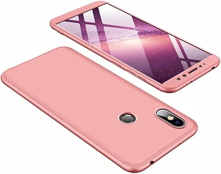 DESCHE Funda Xiaomi Redmi S2 Oro Rosa PC Duro 360 Grados Cuerpo Completo Cubierta Protectora Ultrafino Anti-rasgu?os Parachoque Mate Phone Case 3 in 1 Oro Rosa