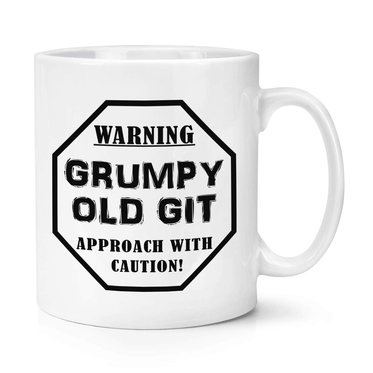 Gift Base White Warning Grumpy Old Git Black 10Oz Mug Cup