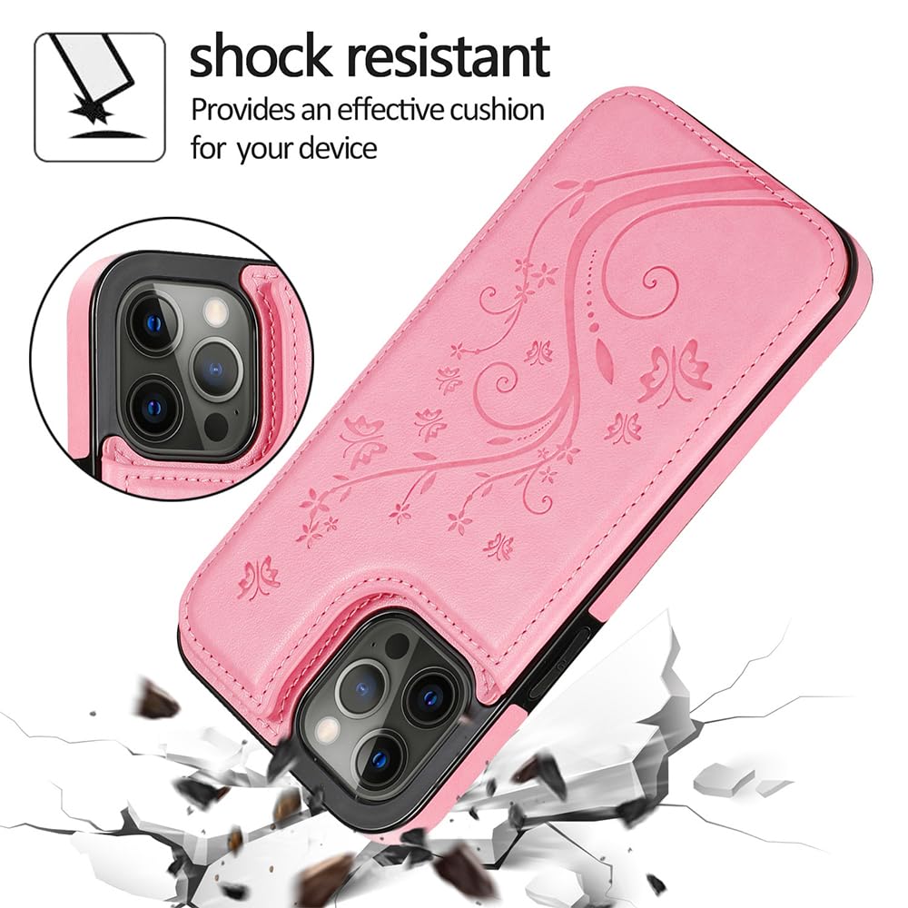 Wallet Case For IPhone 16 Pro Max, Vintage Embossed Butterfly Pattern PU Leather Book Style Shockproof Cover With Card Holder Magnetic Clasp Stand Purse Case For IPhone 16 Pro Max, Purple