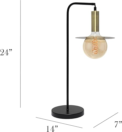 Miniatura 3 de Simple Designs LT1237-BLK - Lámpara de mesa de 24 pulgadas con diseño de orbe futurista, para sala de estar, dormitorio, oficina, color negro con