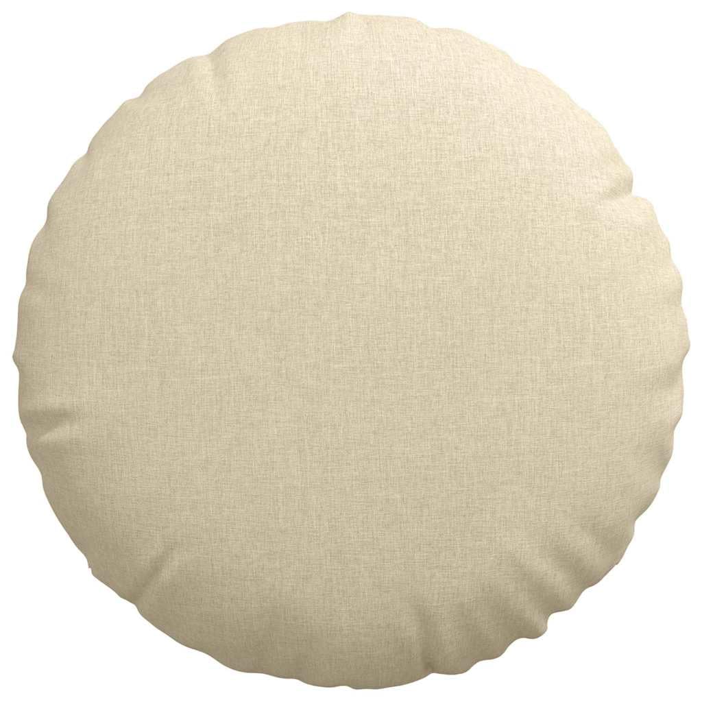 Set di 2 cuscini da pavimento, 80 x 80 x 29 cm, in tessuto, colore crema