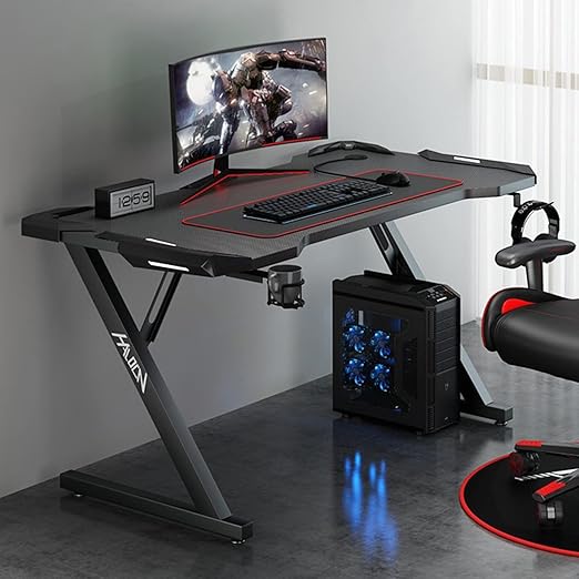 Amazon Co Jp ゲーミングデスク Z字脚 Pcデスクrgbライト ゲーム用デスク パソコンデスク ヘッドホンフック ドリンクホルダー付き よろい装飾 机 炭素繊維天板 テーブル 黒 100 60 文房具 オフィス用品 Amazon Co Jp ゲーミングデスク Z字脚 Pcデスクrgbライト ゲーム用デスク パソコンデスク ヘッドホンフック ドリンクホルダー付き よろい装飾 机 炭素繊維天板 テーブル 黒 100 60 文房具 オフィス用品