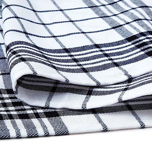 Image of Encasa XO Kitchen Towels and Dish Cloths Sets | Black Non-Terry Highly Absorbent Cotton Terry Towels | 70x45 cm | Multipurpose for Washing Dishes and Cleaning Pack of 4