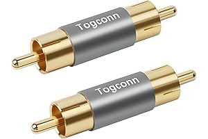 RCA Adapter, Male to Male Stereo Audio Video Connector Coupler (2-Pack)