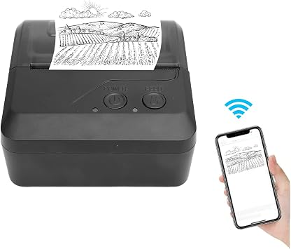 Bluetooth Thermal Shipping Label Printer - 80mm Thermal Printer Support Bluetooth USB Connection, Thermal POS Printer for Android, Wins