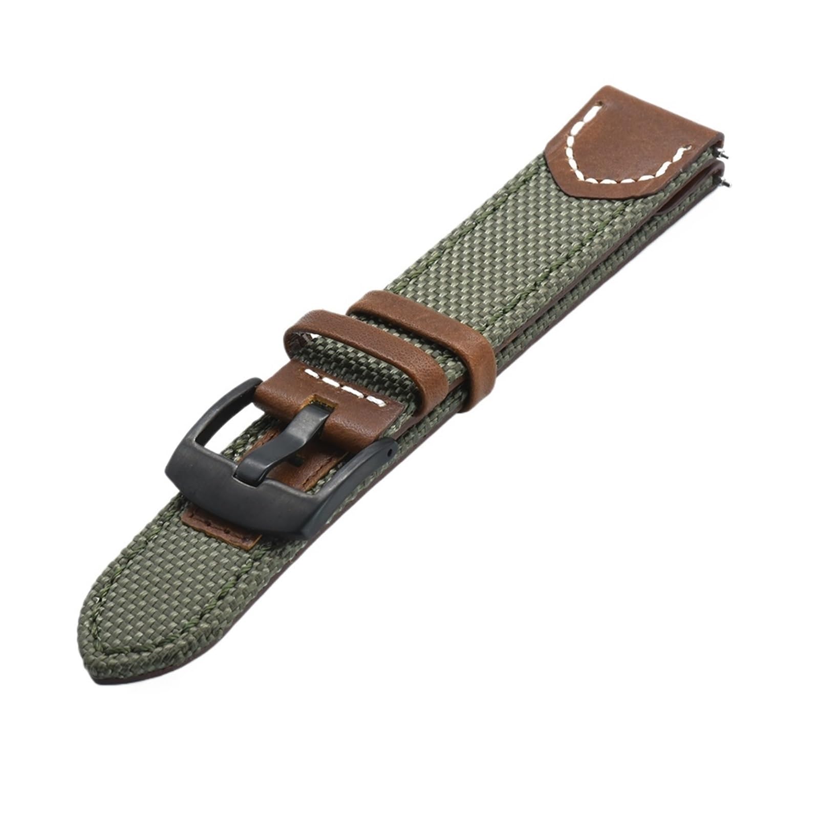 Cinturini, Cinturini for Orologi in Tela Nylon + Pelle a sgancio rapido(Black,22mm)