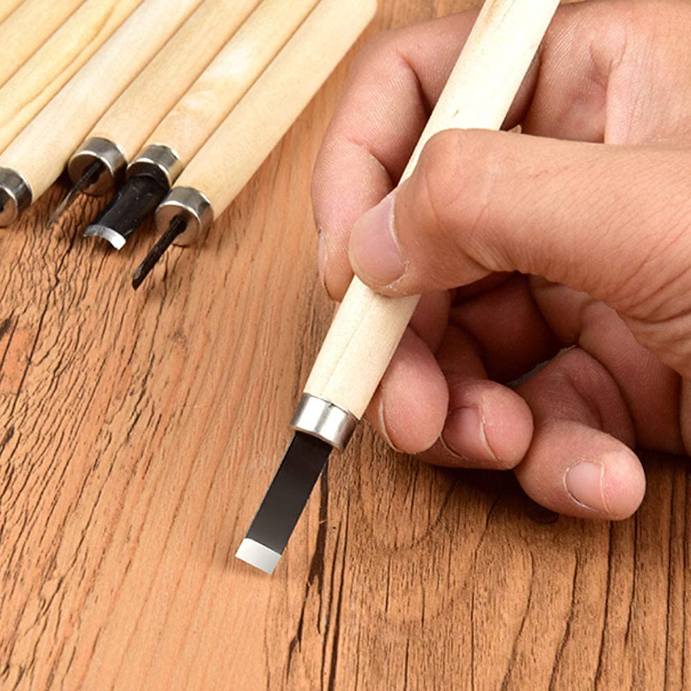 Wagela Professional Wood Carving Chisel Set, Carbon Steel Wood Tools, Woodworking Chisel Kits, Power Grip Tools Great for Carving Woodworking Beginners 1