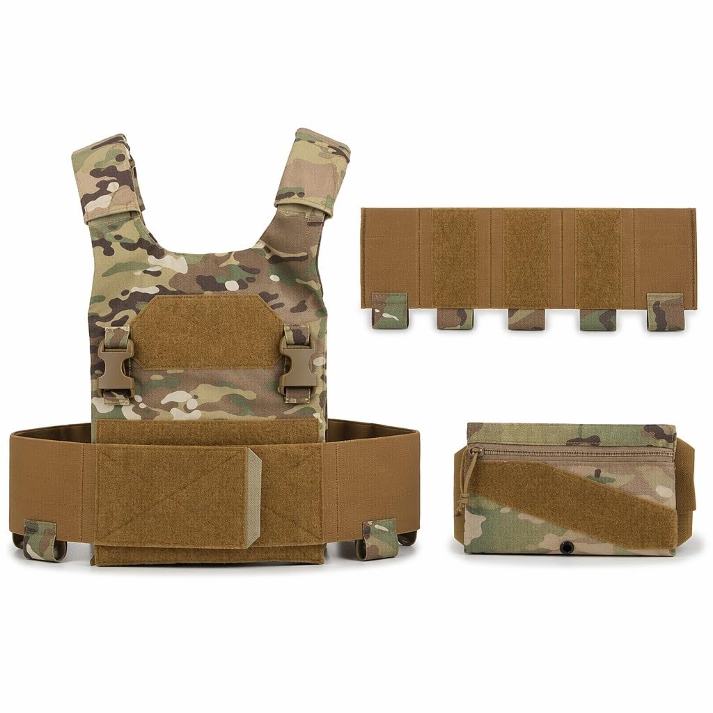 Camo Patrol Lite zestaw kamizelek W woreczek na cukierki regulowane nosidełko rozciągliwe woreczki na magazynki