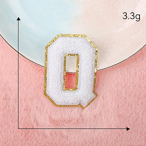 Miniatura 15 de 4 parches de letras de felpilla blanca, parches termo-adhesivas de 2.2", parches de letras de felpilla para ropa (M)