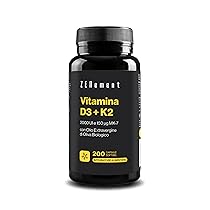 Zenement | Vitamina D3 + K2, Colecalciferolo (2000 UI) & MK-7 (150 ug), 200 Capsule Softgel | con Olio Extravergine di Oliva Spagnolo | Ossa, Muscoli e Sistema Immunitario | 100% Ingredienti Naturali