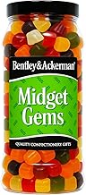 Midget Gems Sweets - (725g) Original Retro Midget Gems Sweets Gift Jar By Bentley & Ackerman's Sweet Shop.