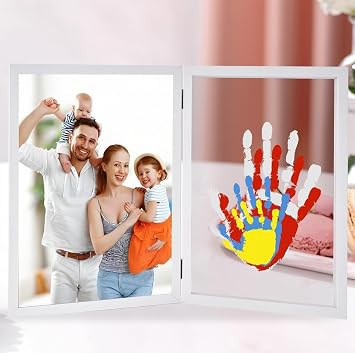 CHERRY CHEERS Exclusive House Shaped Family Handprint Kit; Unique DIY Keepsake, Complete Set, Meaningful Gift for Home Decor, Family Craft & Memory Making with Picture Frame