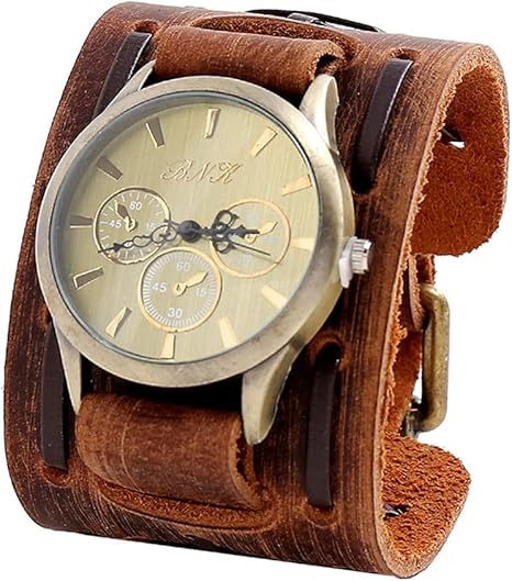 Amazon Co Jp 男性用の腕時計メンズジュエリーのヴィンテージは牛革ブレスレットの腕時計を織りユーズド腕時計 メンズパンクメンズウォッチ ブレスレット Color Brown ファッション Amazon Co Jp 男性用の腕時計メンズジュエリーのヴィンテージは牛革ブレスレットの腕時計を織りユーズド腕時計 メンズパンクメンズウォッチ ブレスレット Color Brown ファッション