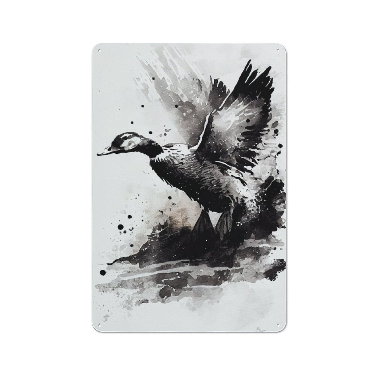 Junmoney Duck Animal 30X20cm Retro Metal Sign With For Café Or Restaurant, For Collectors Decorating Cafés And Restaurants