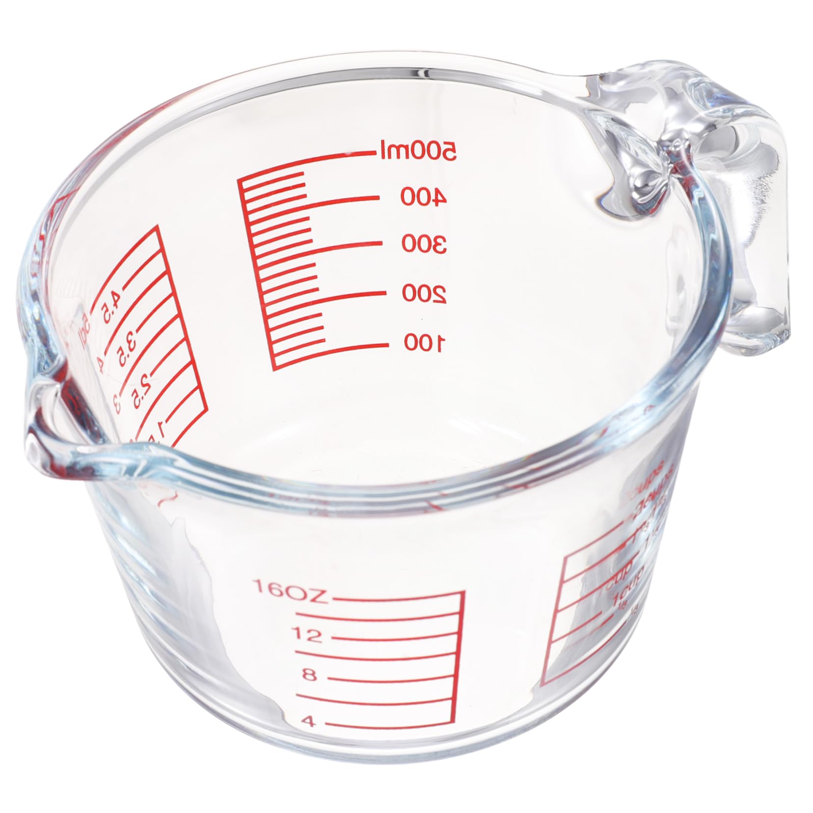 Sosoport Misurino Graduato in Vetro Resistente 500Ml Isolato Misurazione Liquidi Facile per Cucina