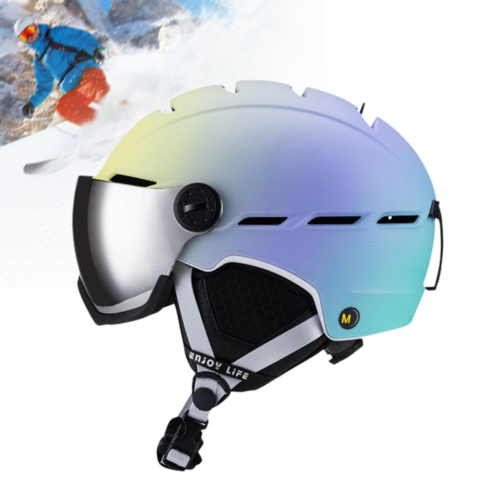 Homyl Casco de Esquí para Esquiar con 12 Orificios de Ventilación Y Gafas Casco de Snowboard Transpirable M