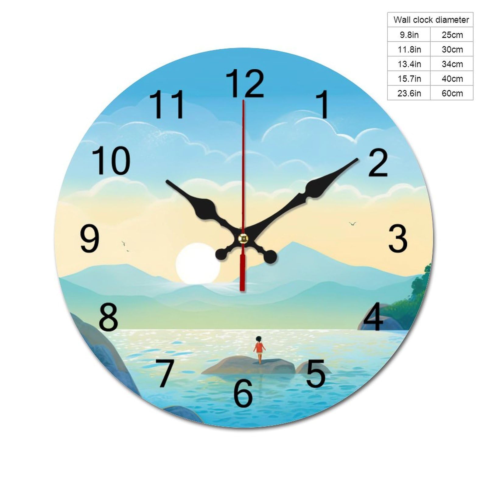 Amazon.com: VAGGUT Nature Landscape Silent Non-Ticking Wooden