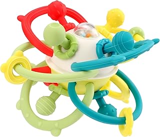 Baby Teething Toys Montessori Toys Food-Grade Silicone Teether for 6-12 Months Baby Toys 0-6 Months Infant Sensory Toys Ra...
