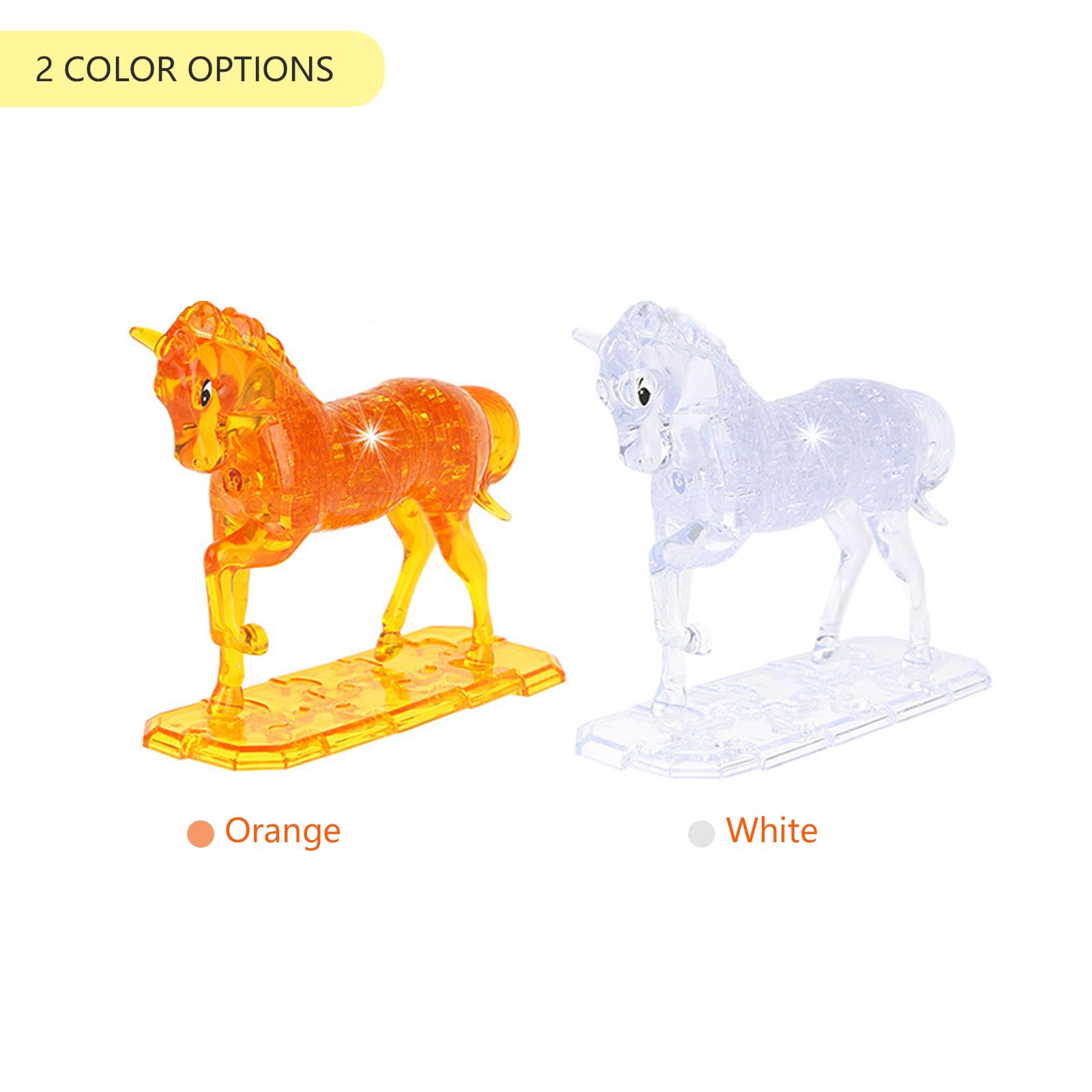 Amazon | LYCY00 クリスタルホース 3Dパズル、クリスタルパズル 頭の