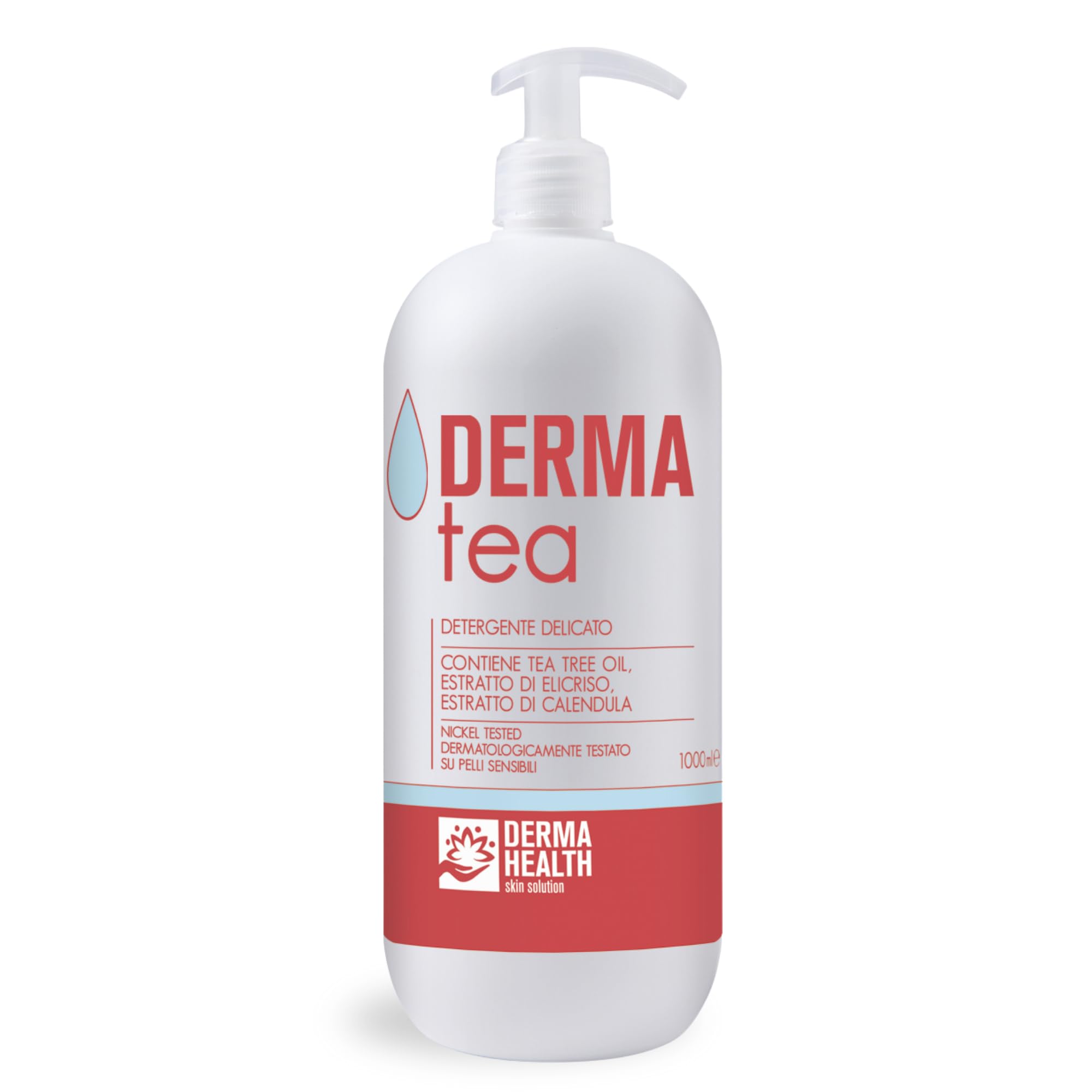 Derma Health - Derma Tea Detergente Delicato Corpo e Intimo con Tea Tree Oil, Elicriso e Calendula, Ideale per Adulti, Anziani e Incontinenti (1000 ml)