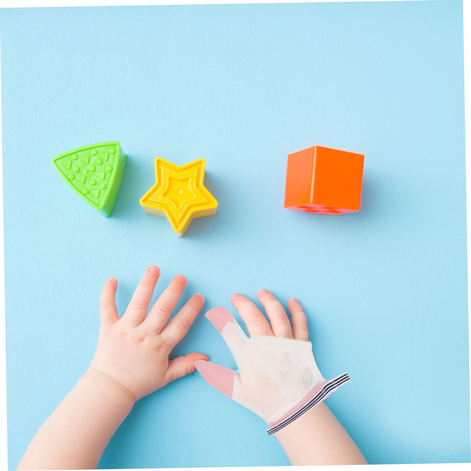 10pares Guantes Para Bebés Para Dejar De Chuparse El Dedo Ajustables y Transpirables Protector De Dedos Color Aleatorio