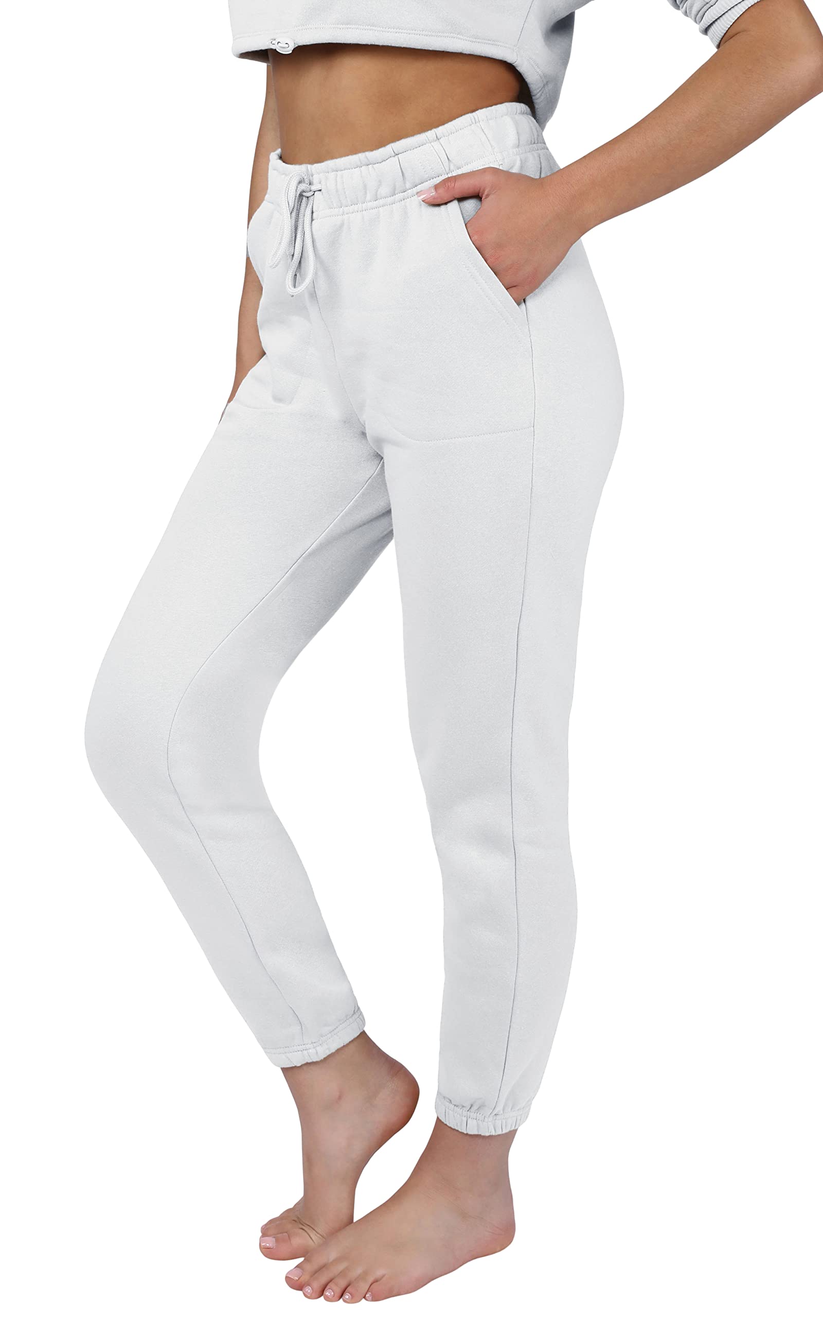 Reflex90 Degree By Reflex - Womens Soft and Comfy Brushed Jogger Lounge Pants with Elastic Drawstring Waistband and Side Pockets