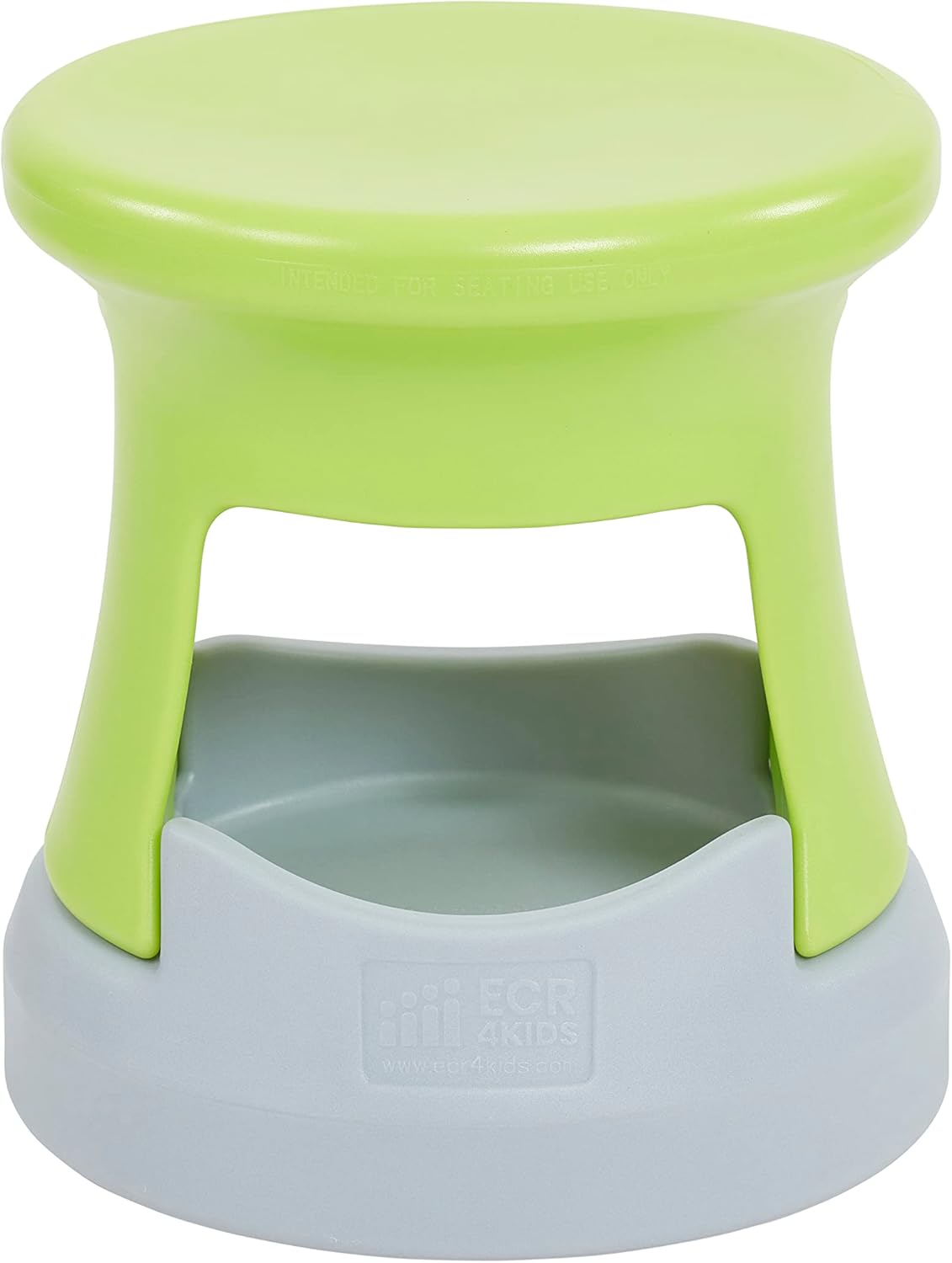 ECR4Kids Storage Wobble Stool, 15in Seat Height, Active Seating, Lime Green/Light Grey