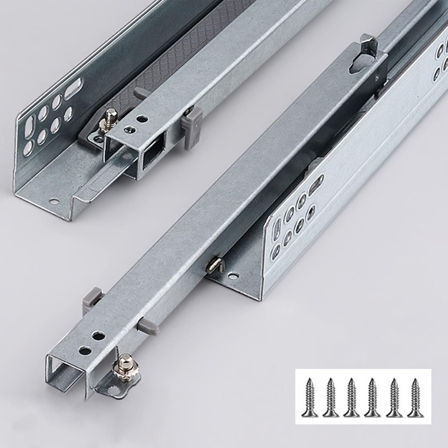 Ghkryd Two Stage Buffer Drawer Runners, Undermount, Hidden Drawer Slide Rail, Buffer/Rebound Track For Computer Keyboard Wardrobe Orbit(,350Mm)