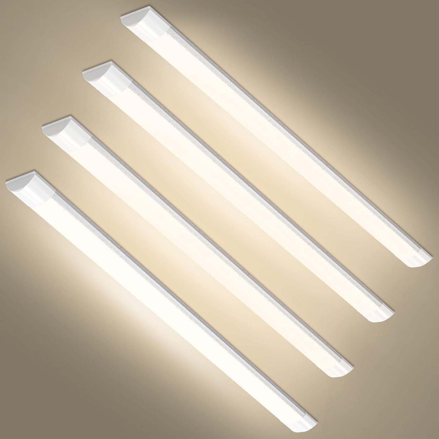 wowspeed 4PCS 20W LED Batten Light, 2ft Ceiling Tube Light, 4500K Neutral White Batten Light, 2400lm, 180°Beam Angle, Ceiling Lights for Home, Workshop, Office, Garage
