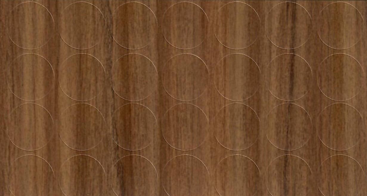 Dijon Walnut 20mm Self-Adhesive Furniture Screw Hole Cover Caps 28 Pcs, Acrylic, Durable, Thin, Perfect for Shelves, Camlock, Confirmates, Egger Compatible