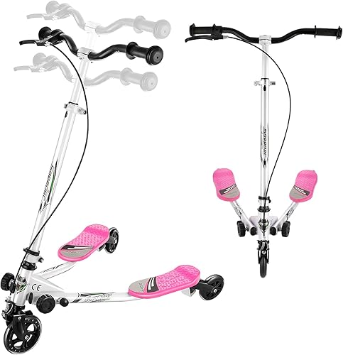 Patinete plegable de 3 ruedas con mango de altura ajustable de 3 niveles y sistema plegable de liberación rápida scooter para niños de 3 a 12 años