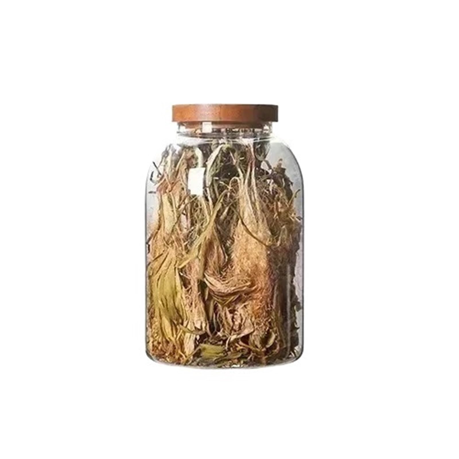 LSNNMU Large Sealed Food Storage Jar Kitchen Container With Wood Lid Spices Glass Clear Pasta Airtight Canister Dried Fruit Organizer For Preserving