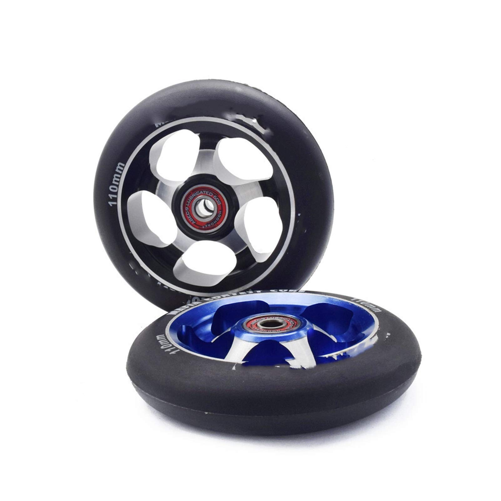 Skateboard-Räder, Rollschuh-Räder, hochpräzise Nabe, Inline-Scooter-Roller, Hochgeschwindigkeits-Roller (Farbe: 100 mm Weiß)